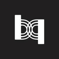 letter bq stripes geometric simple logo vector