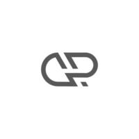 abstract letter cp simple geometric line flat logo vector