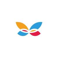 vector de logotipo de símbolo de estilo colorido de alas de mariposa abstracta