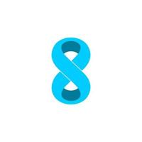 number 8 infinity curves 3d design symbol logo vector