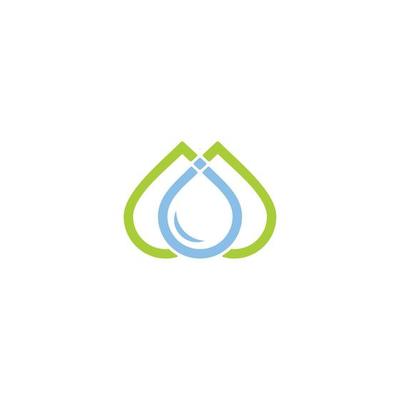 letter m green mountain water source symbol vector