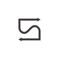 letter s exchange arrow line logo vector