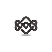 linked thin line arrow 3d logo vector