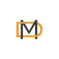letter md simple linked geometric colorful logo vector