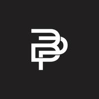 letter pb linked 3d flat geometric logo vector