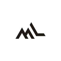 letter ml simple geometric line logo vector