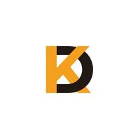 letter dk linked colorful simple logo vector