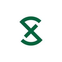 letter fs simple geometric logo vector