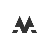 letter m simple geometric logo vector