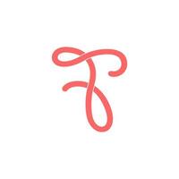 letter t simple ribbon curves design logo vector