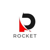 symbol vector of letter r motion rocket arrow geometric design