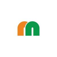 letter mn abstract geometric simple flat logo vector