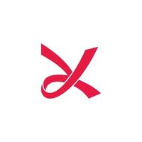 letter y simple red ribbon flat 3d logo vector