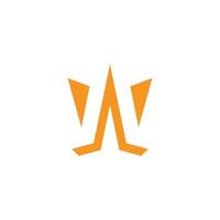 letter w simple 3d flat geometric logo vector