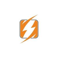 thunder shape square motion logo vector