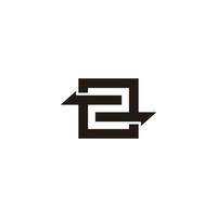 number two opposite arrow square logo vector