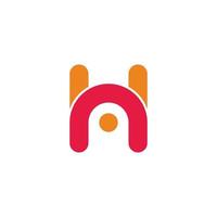 letter hn fun dot colorful logo vector