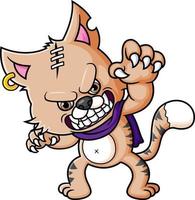 The Angry cat standing cartoon character vector