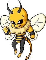 personaje de mascota de abeja de dibujos animados aislado sobre fondo blanco vector