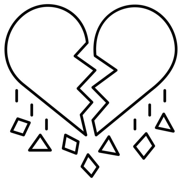 Broken Heart Outline Vector Art, Icons, and Graphics for Free Download