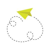 Color paper airplane icon vector illustration