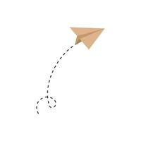 Ilustración de vector de icono de avión de papel de color