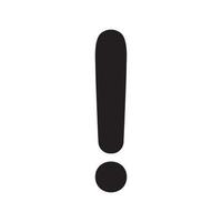 Exclamation mark isolated flat design vector illustration.