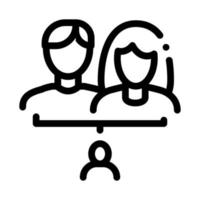 Man And Woman With Baby Icon Outline Illustration vector