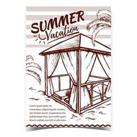 vector de cartel de publicidad de playa de vacaciones de verano