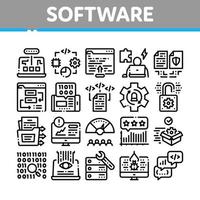 conjunto de iconos de prueba y análisis de software vector