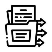 document in folder icon vector outline illustration