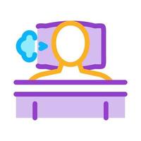 dormir y tos en la cama color icono vector ilustración
