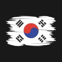 South Korea Flag Brush Vector Illustration