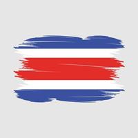 Costa Rica Flag Brush Vector Illustration