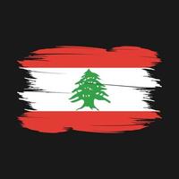 Ilustración de vector de pincel de bandera de Líbano
