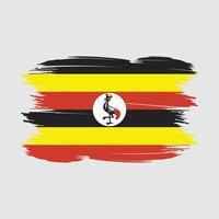 Ilustración de vector de cepillo de bandera de Uganda