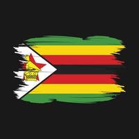 Zimbabwe Flag Brush Vector Illustration