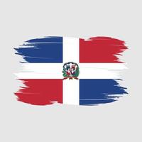 ilustración de vector de pincel de bandera de república dominicana