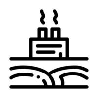 geothermal energy power plant icon vector outline illustration