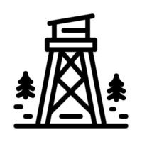 rescate bosque torre icono vector contorno ilustración