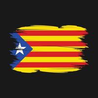 Catalonia Flag Brush Vector Illustration