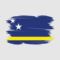 ilustración de vector de pincel de bandera de curacao