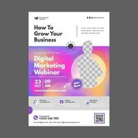 Gradient Colorful Fluid Business Webinar Poster Template vector