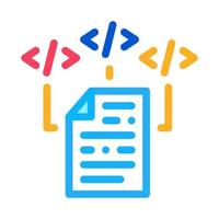 programming code file icon vector outline illustration