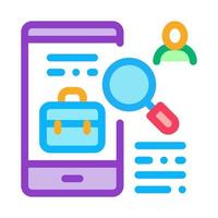 phone application search job icon vector outline illustration