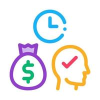 tiempo para ganar dinero icono vector contorno ilustración