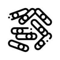 Microscopic Bacterium Sticks Vector Thin Line Icon