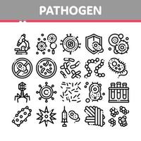 conjunto de iconos de signos vectoriales de elementos patógenos de colección vector