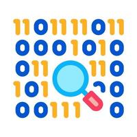 research binary code icon vector outline illustration