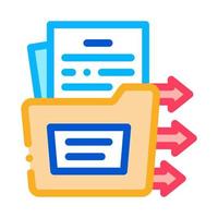 document in folder icon vector outline illustration